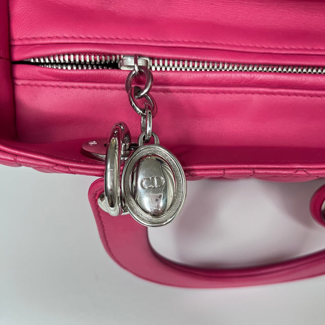 Sold Lady Dior Bag Medium Hot Pink Fuchsia Cannage Leather