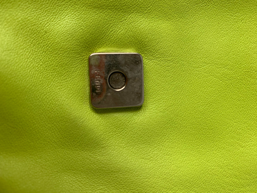 Sold Fendi Mamma Baguette Lime green lambskin leather