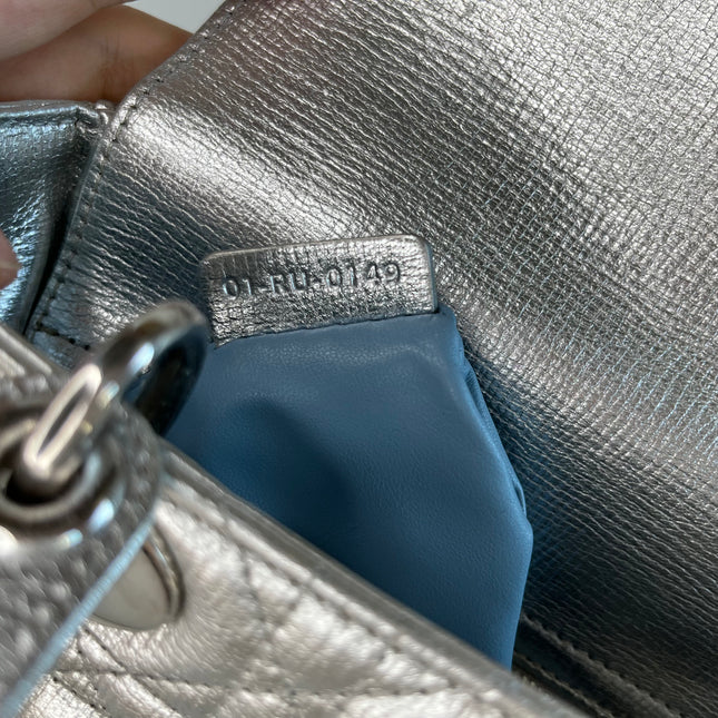 Sold  Lady Dior ABCdior Small Silver Cannage Lambskin Handbag