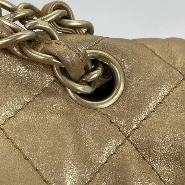 Sold Chanel Timeless/ Classic Flap Medium Gold Gem CC Turn lock