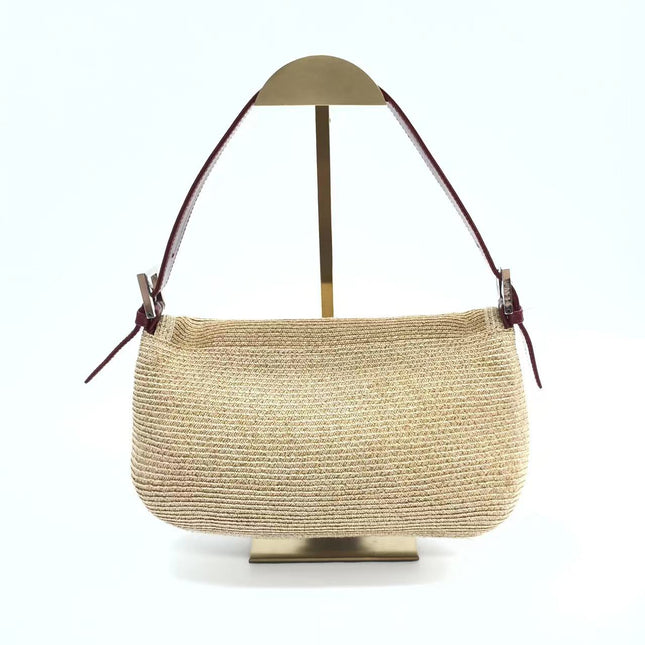 Sold Fendi Baguette Straw Raffia bag with leather lining
