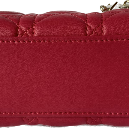 Sold Lady Dior Pink Mini handbag Cannage Leather with strap