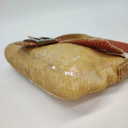 Sold Fendi Baguette Little Mermaid Glitter Pink circle sequins