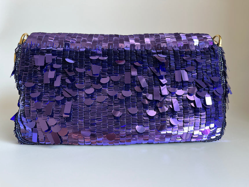 Fendi Baguette Purple Glitter Sequins Sex and City