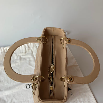 Sold Lady Dior Medium Bag Pink Cannage Leather