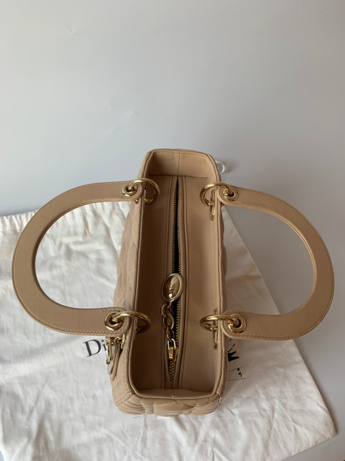 Sold Lady Dior Medium Bag Pink Cannage Leather