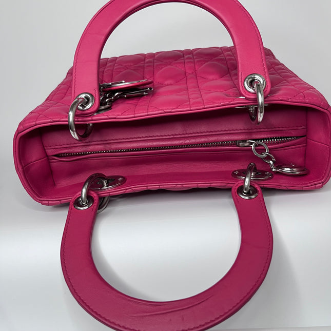 Sold Lady Dior Bag Medium Hot Pink Fuchsia Cannage Leather