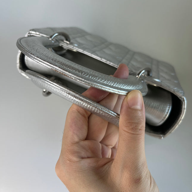 Sold  Lady Dior ABCdior Small Silver Cannage Lambskin Handbag