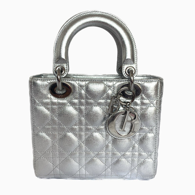 Sold Lady Dior ABCdior Small Silver Cannage Lambskin Handbag-Luxbags