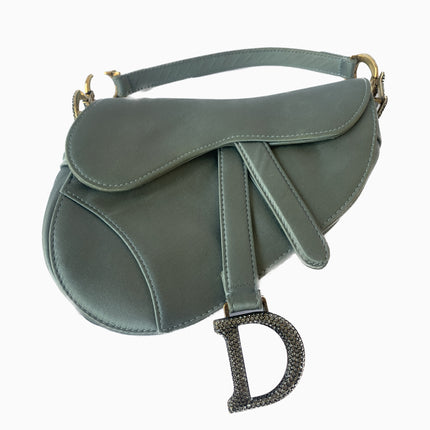 Sold Dior Saddle Mini Silk grey with crystals-Luxbags