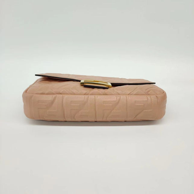 Sold FENDI Baguette Salmon Pink Leather 3D FF Motif Crossbody bag