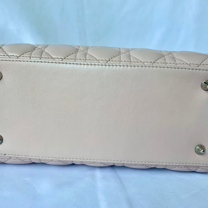 Sold Lady Dior Pink Cannage Leather Medium
