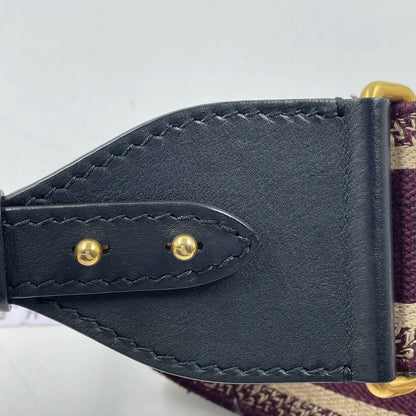 Dior Saddle Strap maroon canvas with Dior Logo