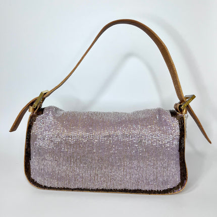 Sold FENDI Baguette Glitter beads Lilac