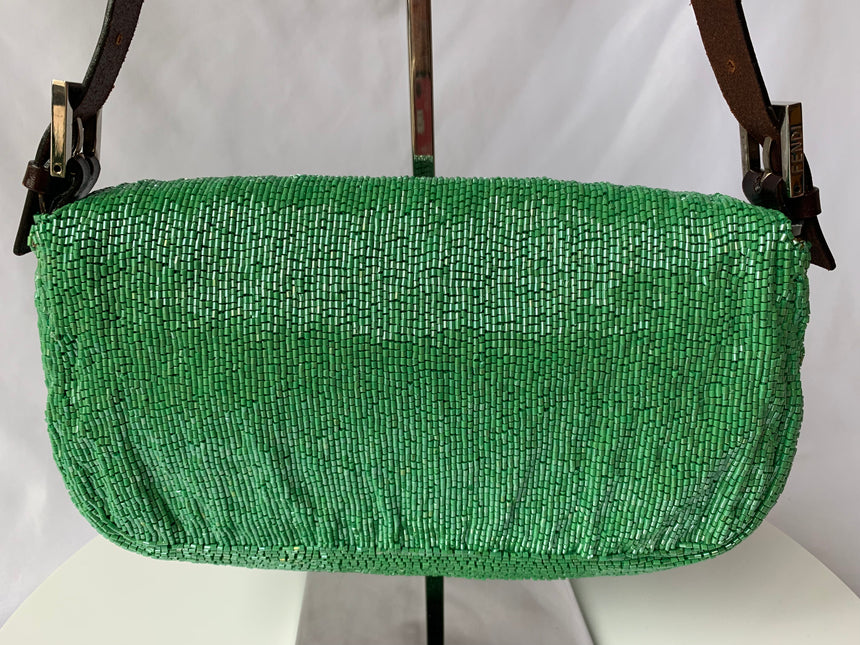 Sold Fendi Baguette Green beads Glitter