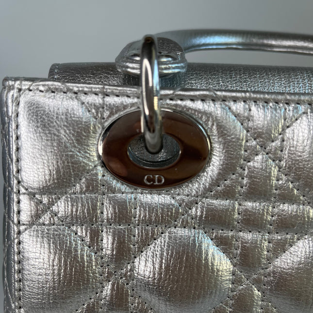 Sold  Lady Dior ABCdior Small Silver Cannage Lambskin Handbag