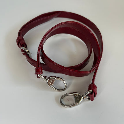 Sold Lady Dior Patent Leather Burgundy Mini handbag Cannage Leather with strap