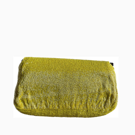 Fendi baguette yellow glitter beads shoulder bag back