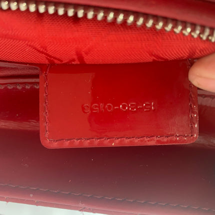 Sold Lady Dior Medium Bag Red Patent Leather