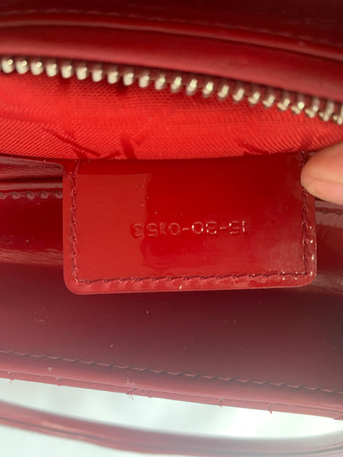 Sold Lady Dior Medium Bag Red Patent Leather