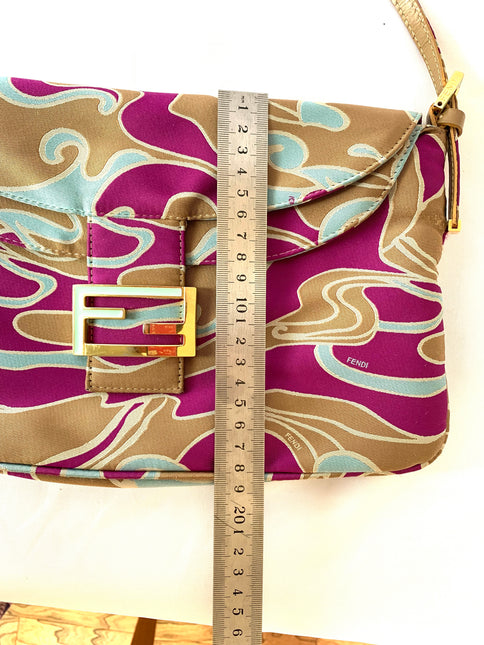 Sold FENDI Baguette Multicolor Silk with Psychedelic prints