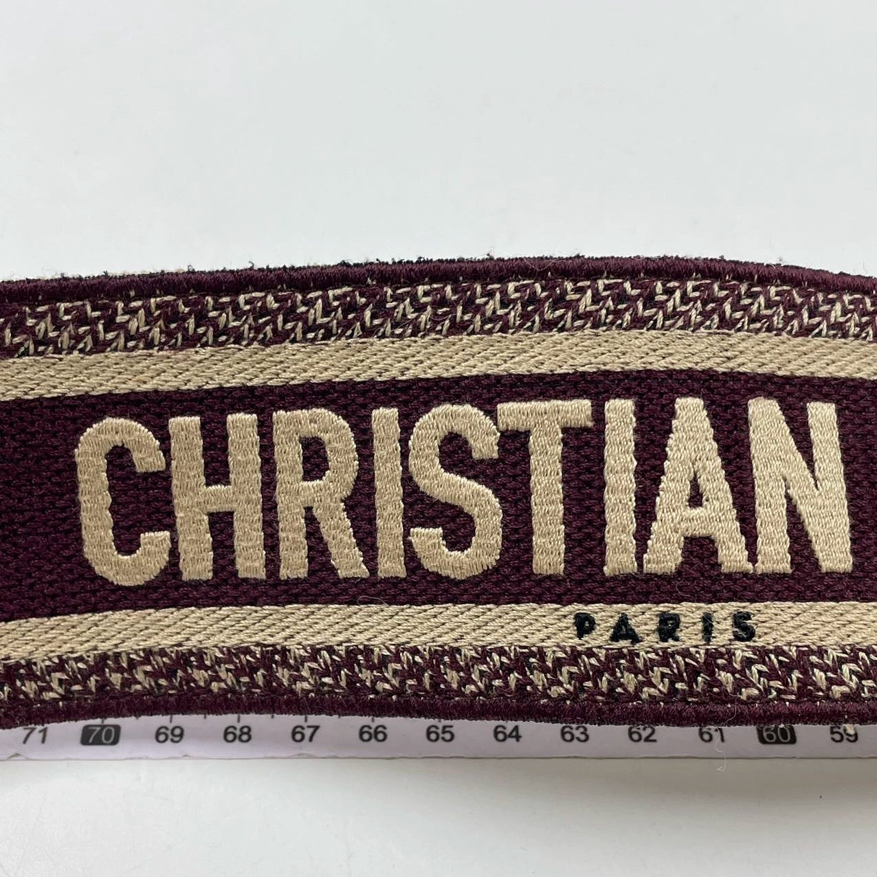 Dior Saddle Strap maroon canvas with Dior Logo