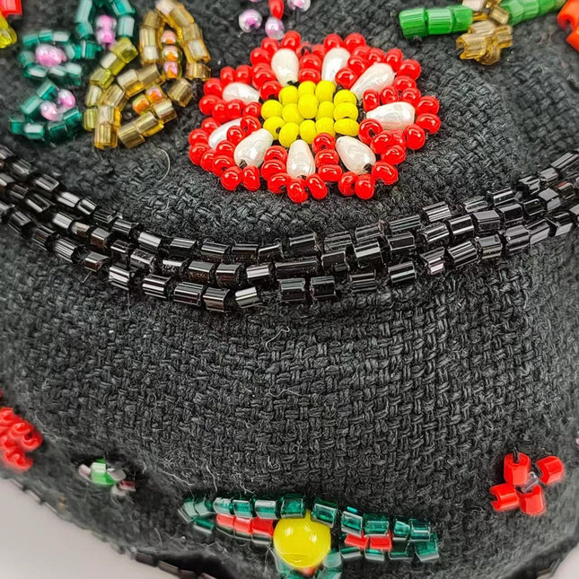 Sold FENDI Baguette Black Canvas with beaded Flower Embroidery