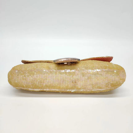 Sold Fendi Baguette Little Mermaid Glitter Pink circle sequins