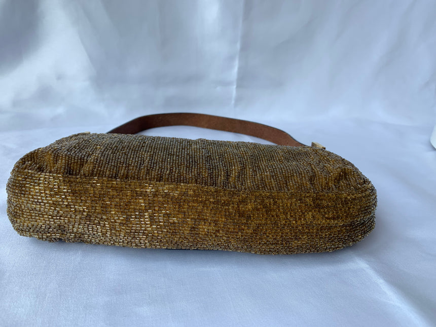 Sold Fendi Baguette Golden Brown beads Glitter
