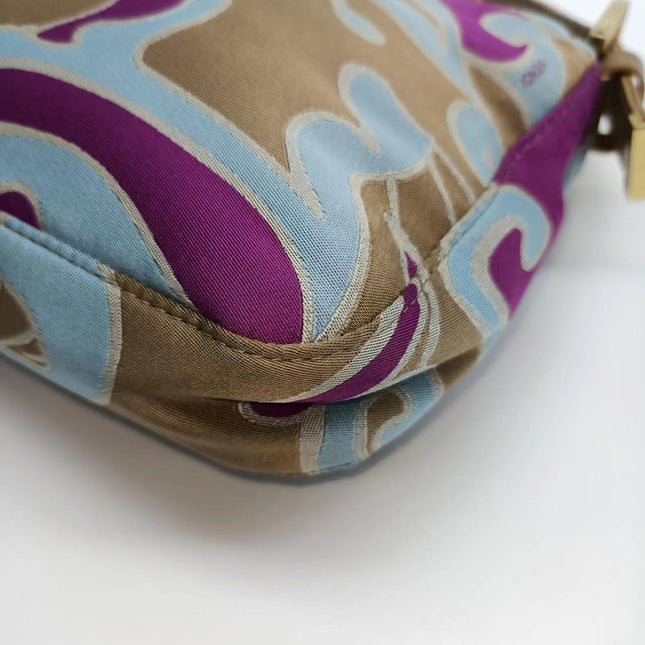 Sold FENDI Baguette Multicolor Silk with Psychedelic prints