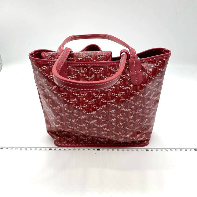 Sold Goyard Anjou Mini Tote Red/Maroon/Burgundy leather