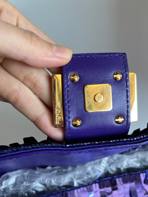 Fendi Baguette Purple Glitter Sequins Sex and City