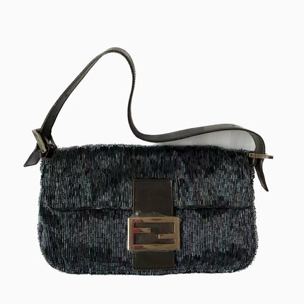Sold Fendi Baguette Black waterfall Glitter-Luxbags