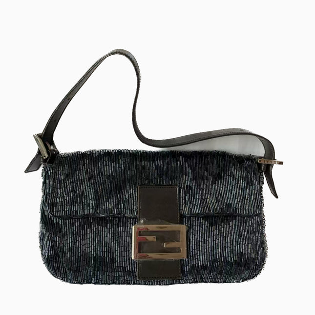 Sold Fendi Baguette Black waterfall Glitter-Luxbags