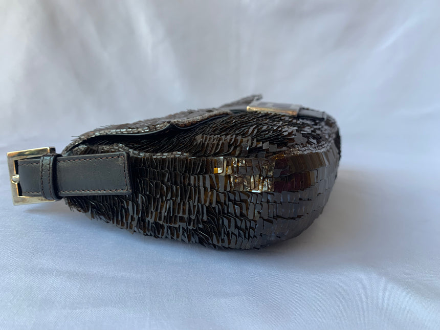 Sold FENDI Baguette chocolate brown sequins excellent condition