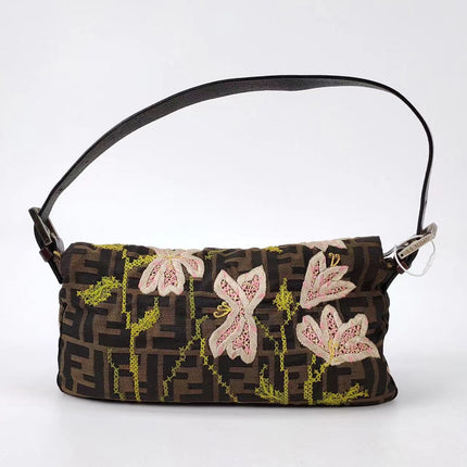 Sold FENDI Baguette Zucca Print with Flower Embroidery