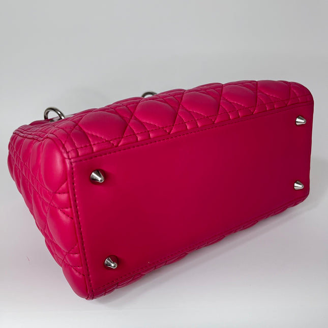 Sold Lady Dior Bag Medium Hot Pink Fuchsia Cannage Leather