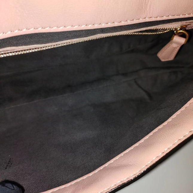 Sold FENDI Baguette Salmon Pink Leather 3D FF Motif Crossbody bag