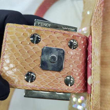 Sold Fendi Baguette Little Mermaid Glitter Pink circle sequins