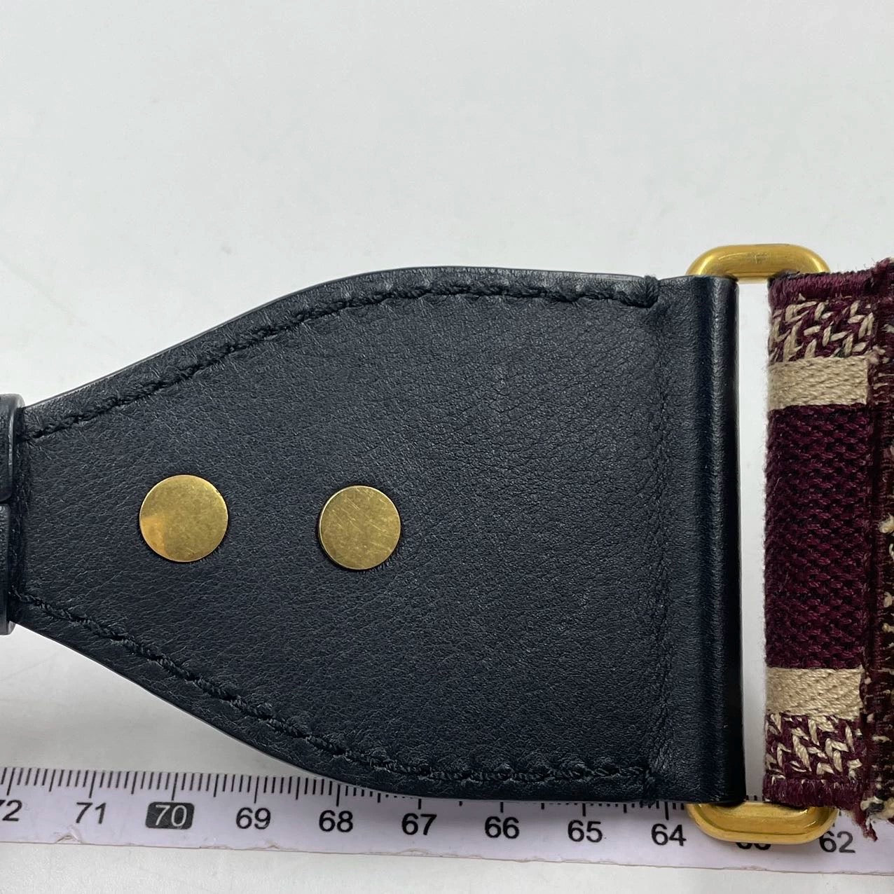 Dior Saddle Strap maroon canvas with Dior Logo