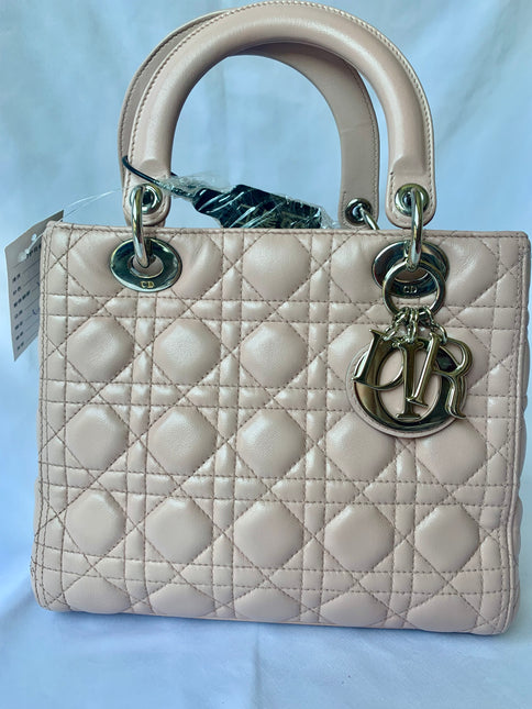 Sold Lady Dior Pink Cannage Leather Medium