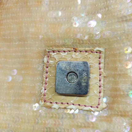 Sold Fendi Baguette Little Mermaid Glitter Pink circle sequins