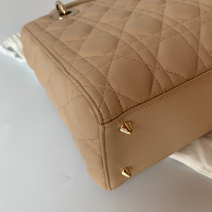 Sold Lady Dior Medium Bag Pink Cannage Leather