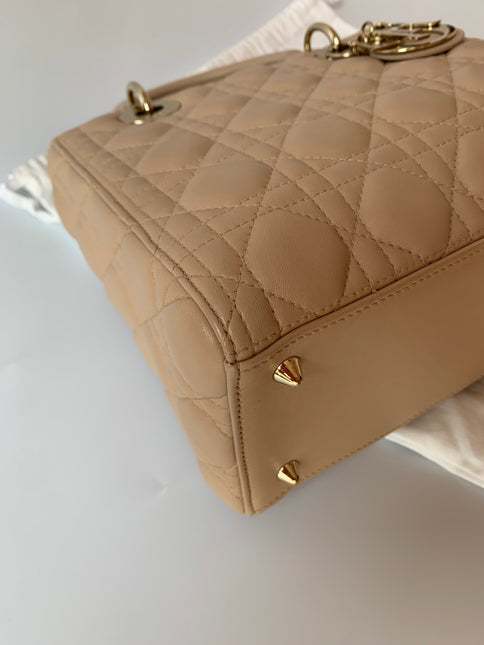 Sold Lady Dior Medium Bag Pink Cannage Leather