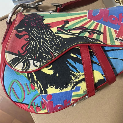 Dior Saddle bag Bob Marley Design by John Galliano details