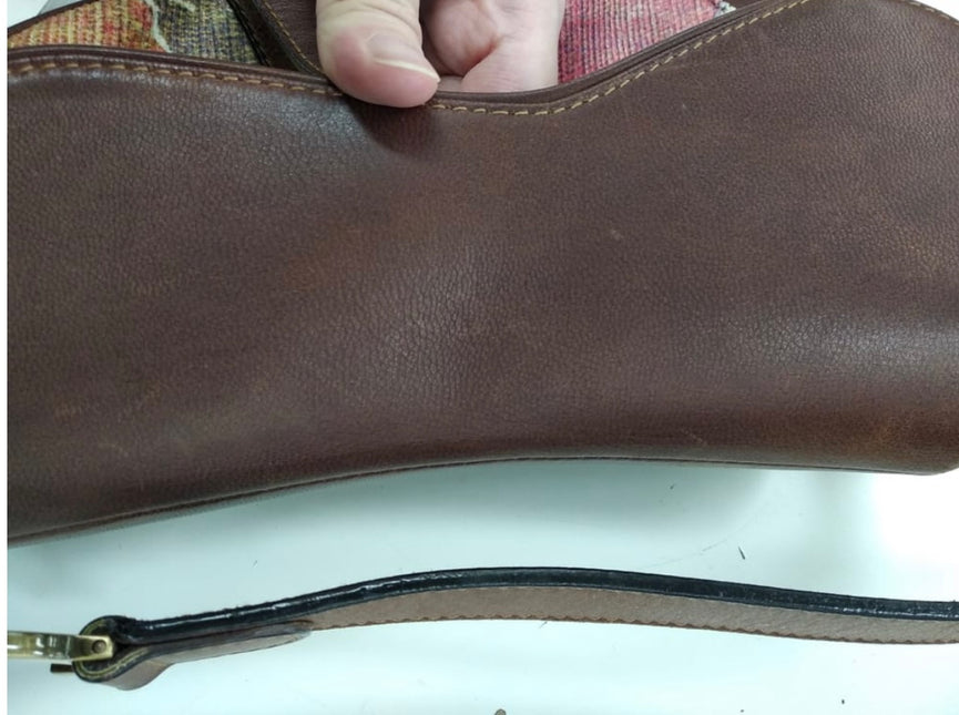 Sold Dior Saddle bag Vintage brown leather and printed velvet RARE