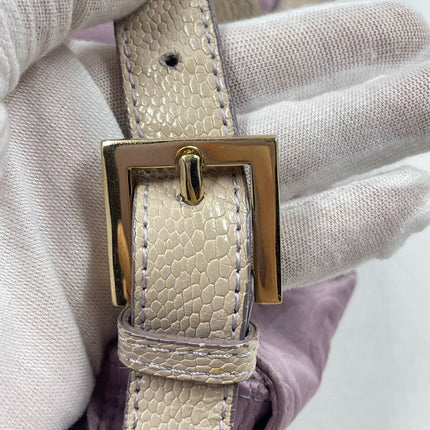 FENDI Baguette Purple Silk with embossed pattern
