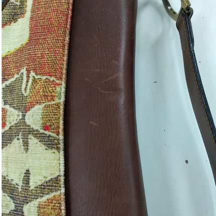 Sold Dior Saddle bag Vintage brown leather and printed velvet RARE