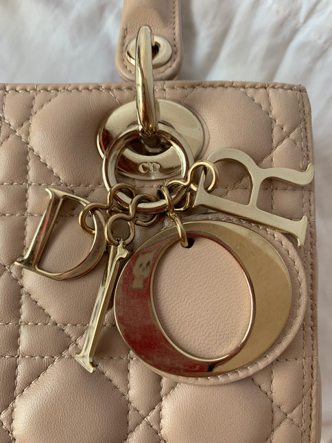 Sold Lady Dior Medium Bag Pink Cannage Leather