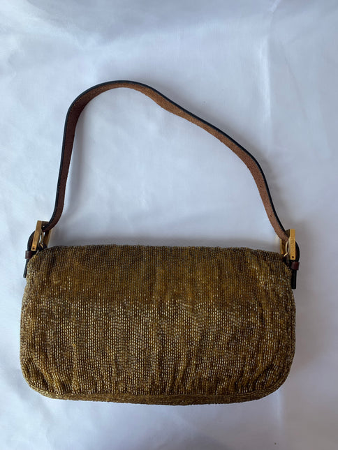 Sold Fendi Baguette Golden Brown beads Glitter
